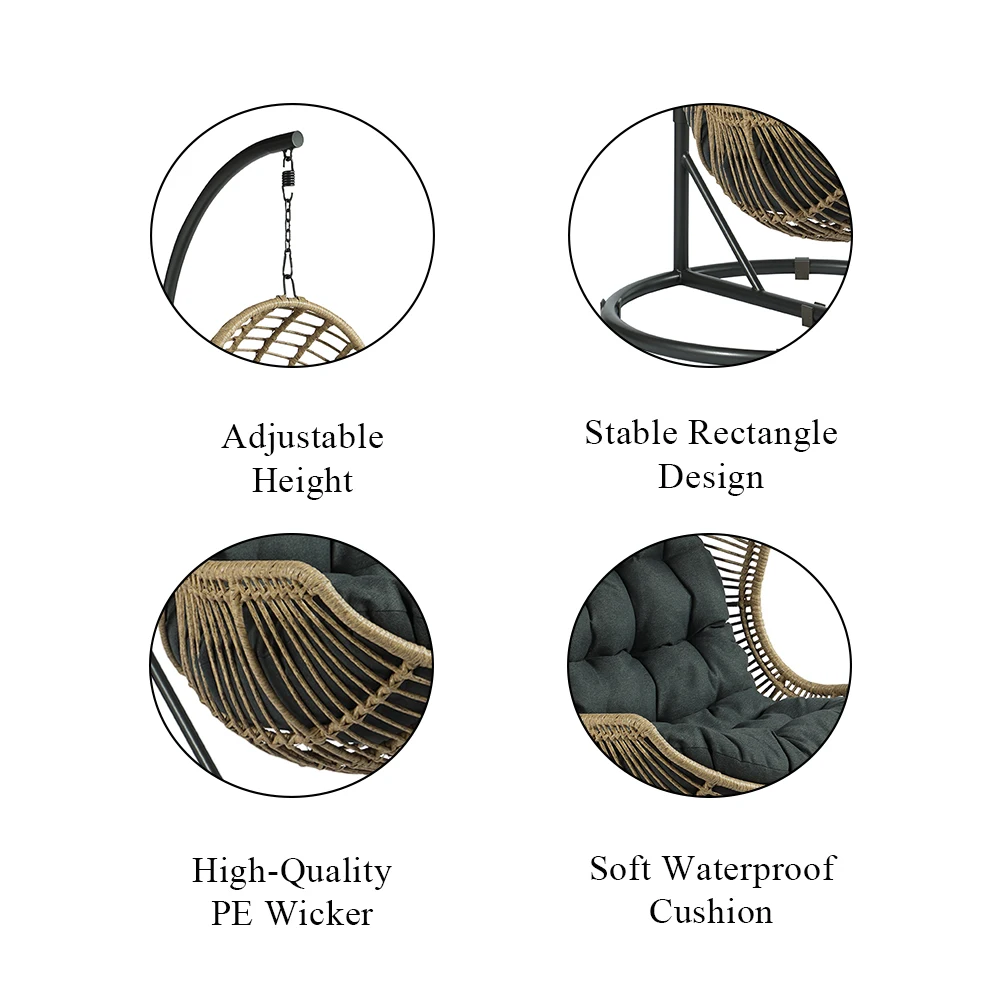  low price person handmade adult outdoor rattan patio egg swing chair