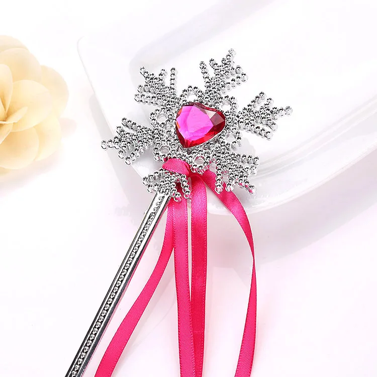 High quality factory wholesale party Cosplay Prop children magic wand toy Princess ribbon Snowflake Fairy magic wand