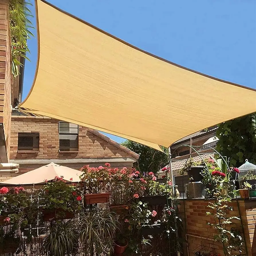 Outdoor Waterproof Summer Solid Color Triangle Rectangle Square Shape Sun Shade Sails