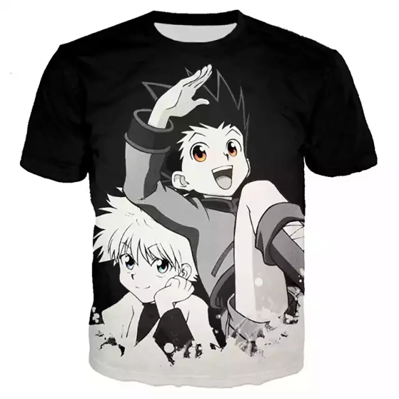 New design 3d custom wholesale chemise homme polyesterclothing men t shirts anime shirt cartoon hunter x hunter t shirt