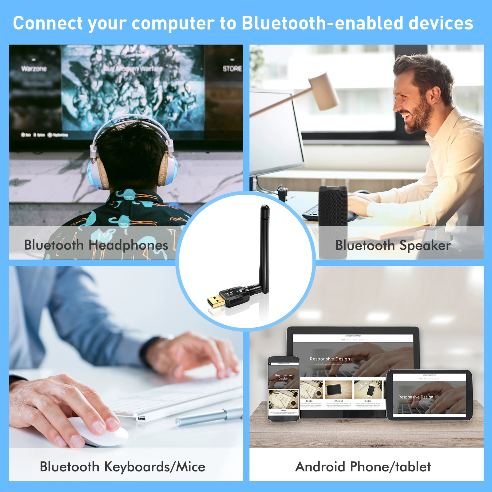 EDUP 200 метров длинный Диапазон Bluetooth Wifi адаптер EP-B3536Plus USB 5 1 для ПК