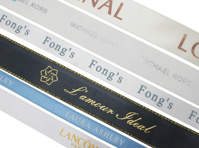 Customized Ribbon Pure Colors Double Faced Softly Smooth Customized Printed Logo Ribbon Satin Tape