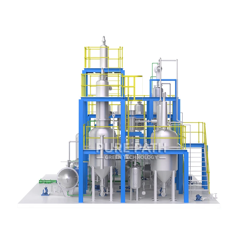Waste/Used Lubricating Re-refining Plant Utilized Wiped Film Evaporation to API Group 1 Standard Base Oils