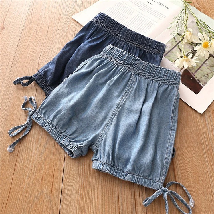 Korean Kids Fashion Design High Quality Baby Girls Hot Plain Short Jeans From Clothing Market In China