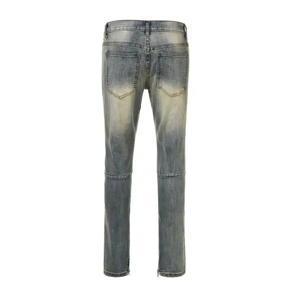 Men customs design DESTROYED SELVEDGE DENIM VINTAGE BLUE denim  jeans men denim