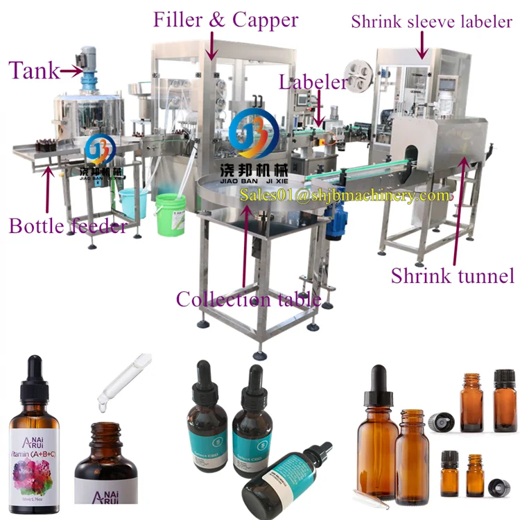  JB-YX2 e liquid filling machine ejuice line for electronic cigarettes 30ml tincture dropper