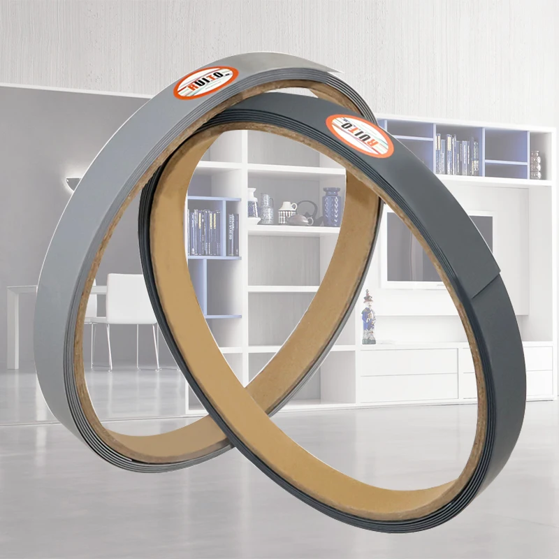 Shuoshun eco-friendly plastic strips solid color matte embossing wood grain edge tape for office furniture