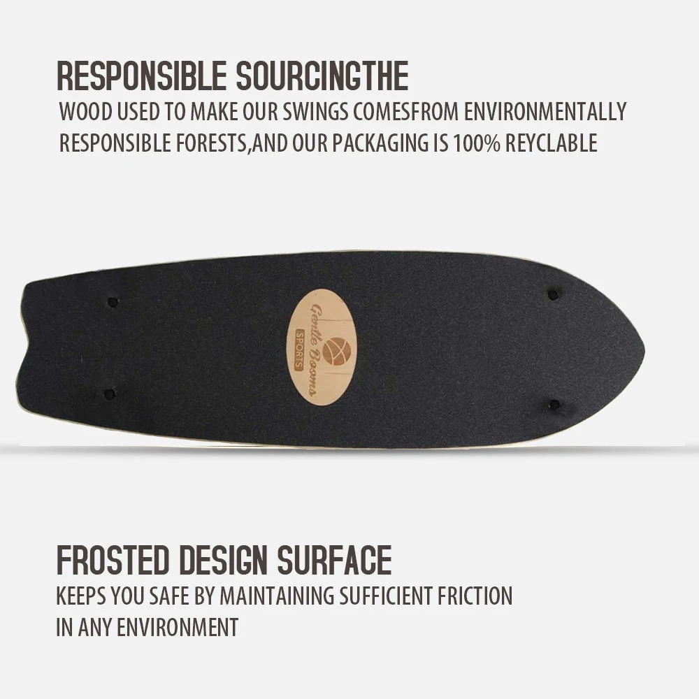 Amazon Children Wooden Stand up Surf Board Skateboard Hanging Tree Swing Set with Adjustable Rope for Outdoor Backyard