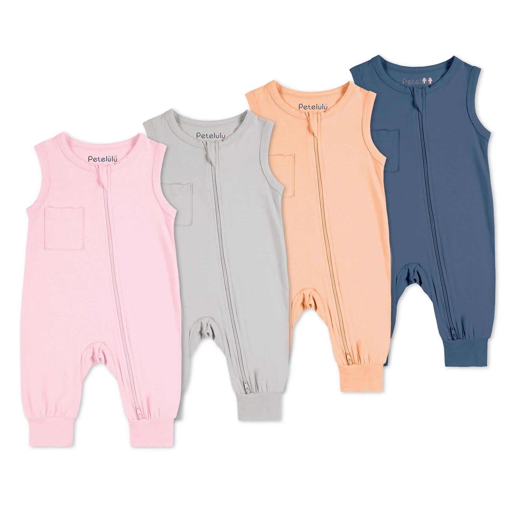 Eco Friendly Organic Bamboo Baby Romper  Round Neck Baby Clothes Wholesale Unisex Infant Baby Jumpsuit