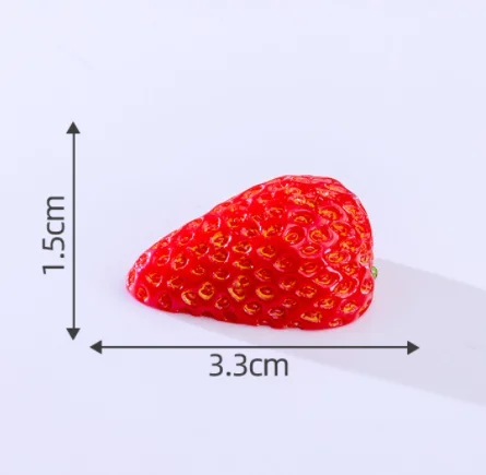 wholesale 3d mini cute cartoon red resin charms strawberry flat back resin planar cabochons for  jewellery iphone case kitchen