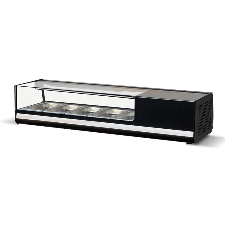 Hot selling 2024 direct cooling desktop sushi refrigerated display cabinet high quality Cake display cabinet