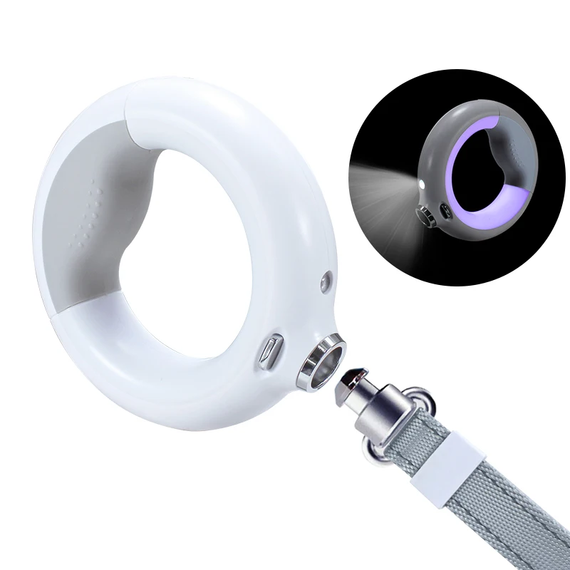 Smart Dog Leash with Multi-Color LED Lights USB Charger Leash Dog Training Retractable Leash Glowing Flashing