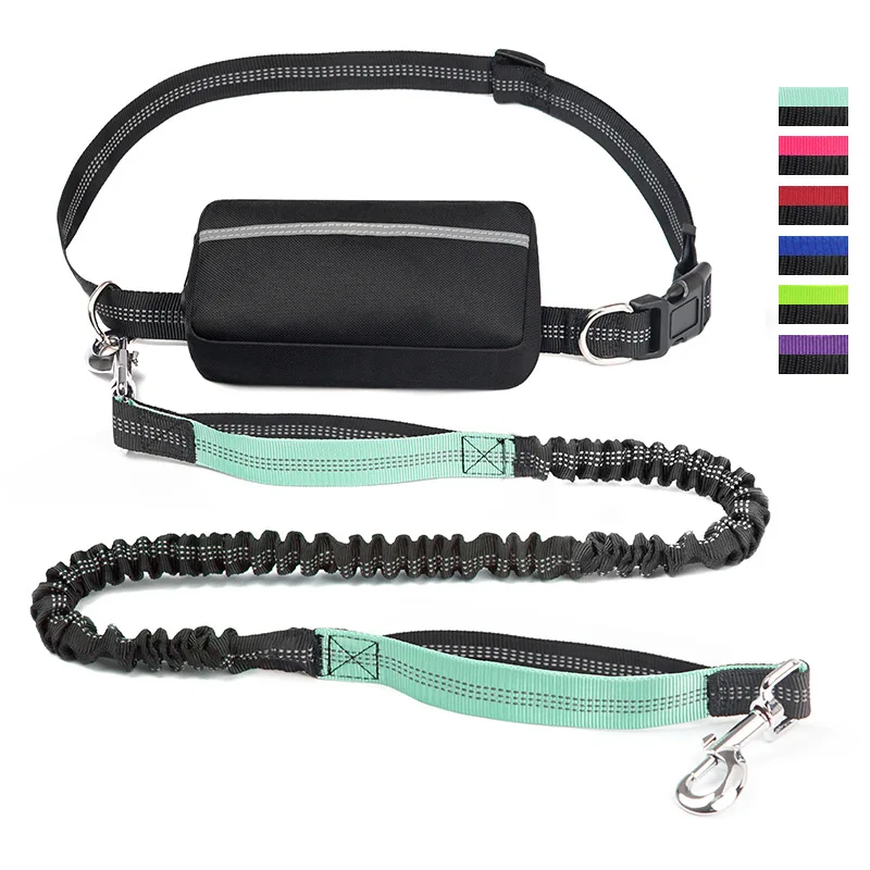 Wholesale Pet Dog Leash Outdoor Adjustable Luxury Nylon Bungee Hands Free Reflective Pet Dog Running Leash