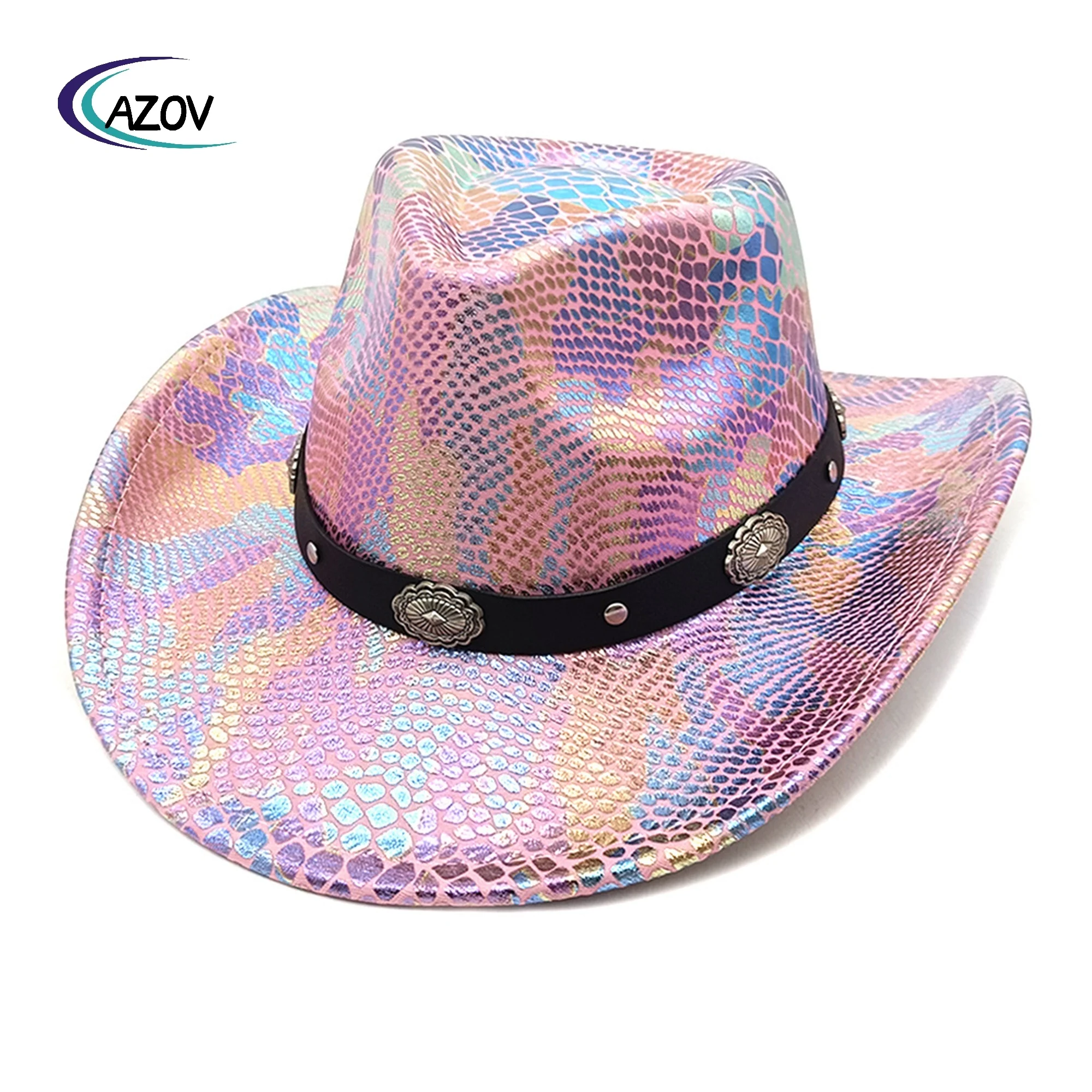 Colorful Cowboy Hat rainbow Carnival Party Hat Festival Decoration Topper Halloween Dress up Cowboy Hat