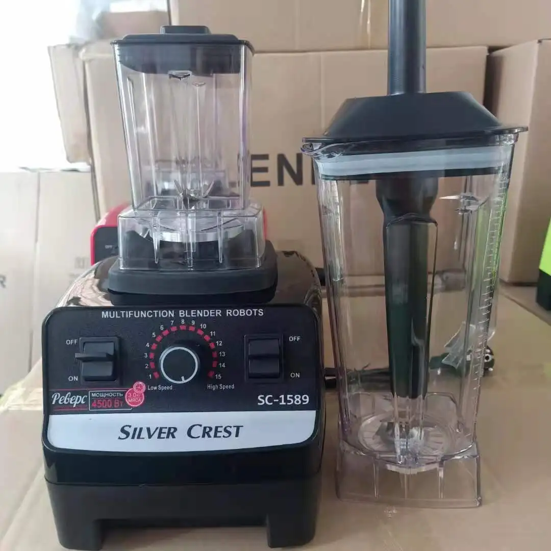 Silver Crest Blender Juicer Blender Machine 2L commercial 2in1 Silver Double Cup Heavy Duty Commercial 4500W
