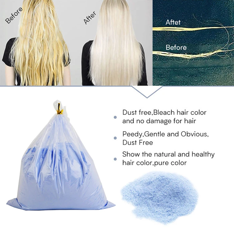 Bulk Order Lift 9 Degree Blue Color Organic Dust Free Hair Bleaching Powder