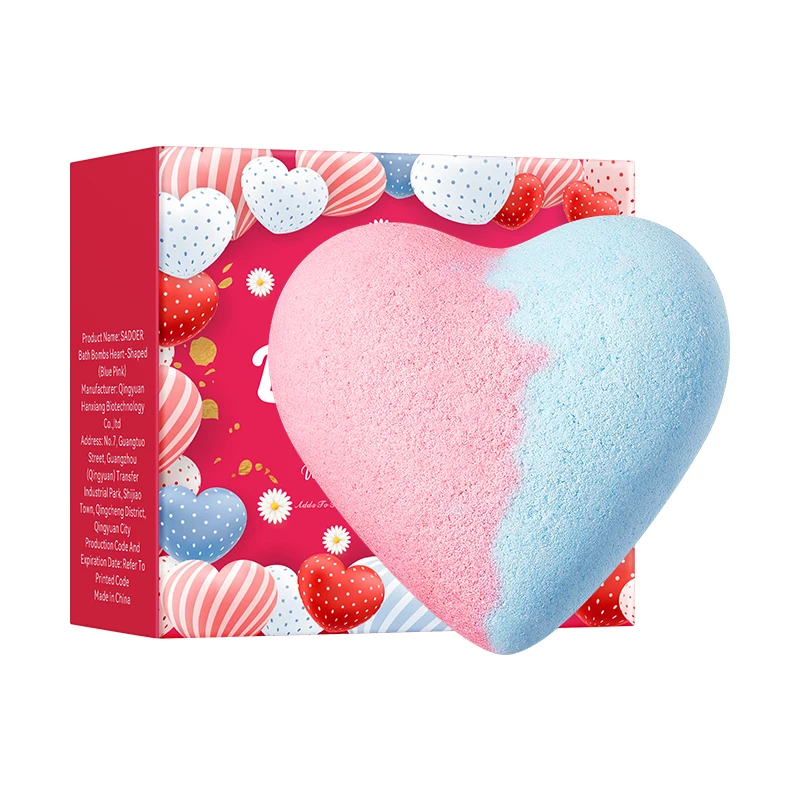 OEM SADOER Private Label Heart Shaped Bath Bomb Deep Cleans Body Bath Body Care Shower Gel Body Wash Bath Bomb