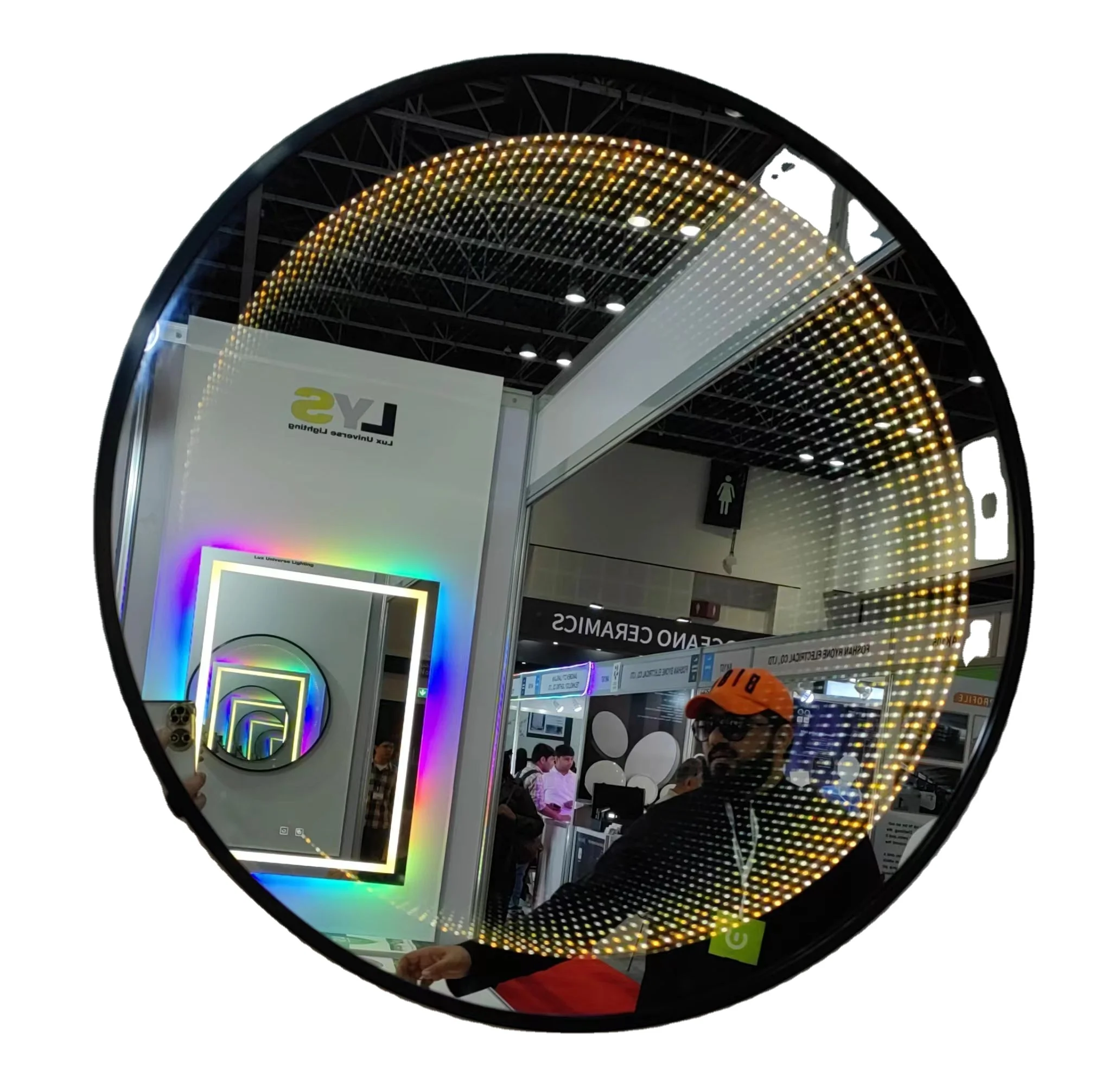 Горячая Распродажа 3D зеркало бесконечности IP44 Бескаркасный круглый Умывальник Ванная комната Defogger настенное зеркало