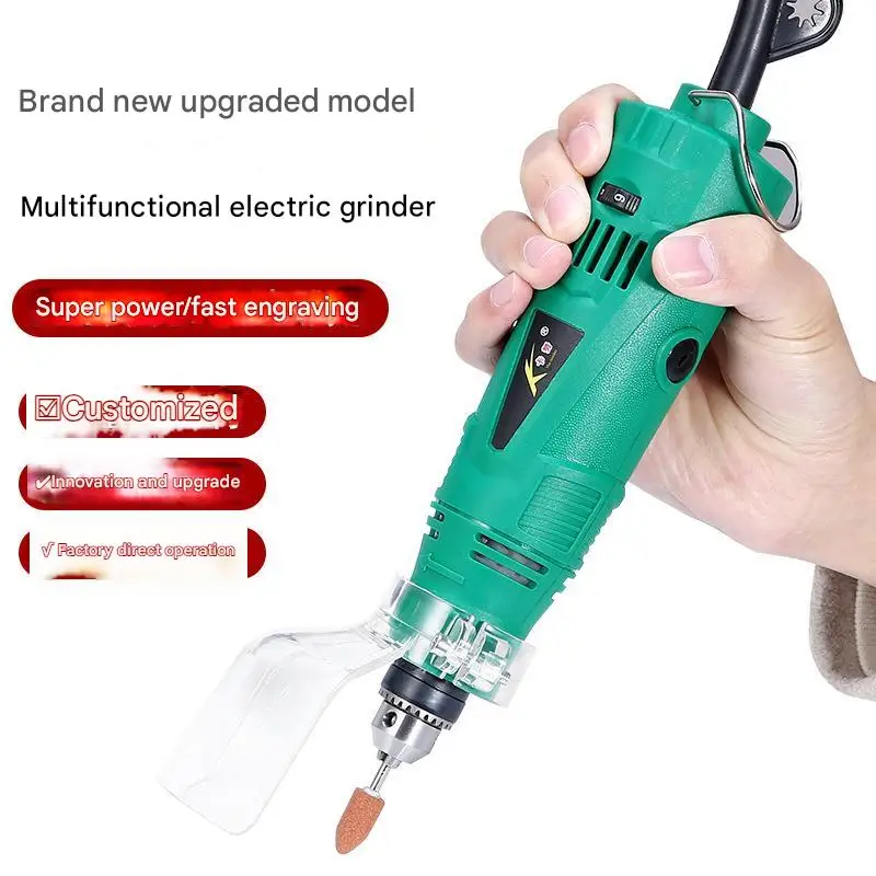 Industrial 6mm Small Electric Grinder Mold Grinding Polishing Engraving Wood/Jade/Stone Carving Straight Grinder Clean Seam