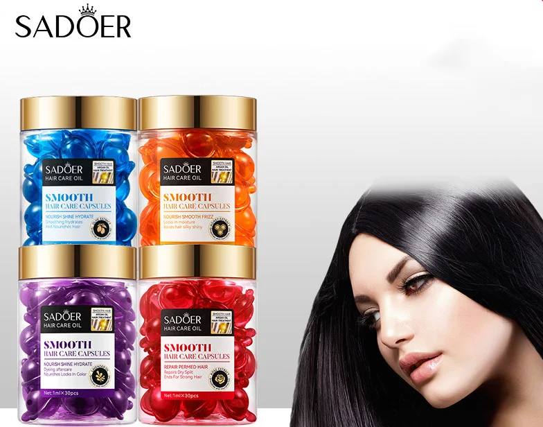 OEM SADOER private label organic plant nourishing skin care products argan oil lavender rose aloe vera hair care capsules