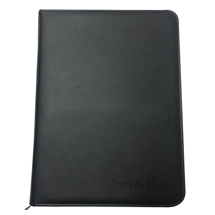 China supplier a4 pu leather compendium/zipper folder