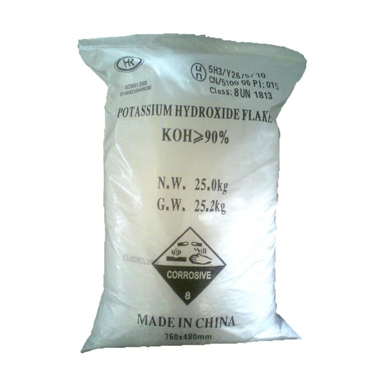 Hot Sale 90% White flakes Potassium Hydroxide/Caustic Potash/KOH Industrial Grade CAS 1310-58-3