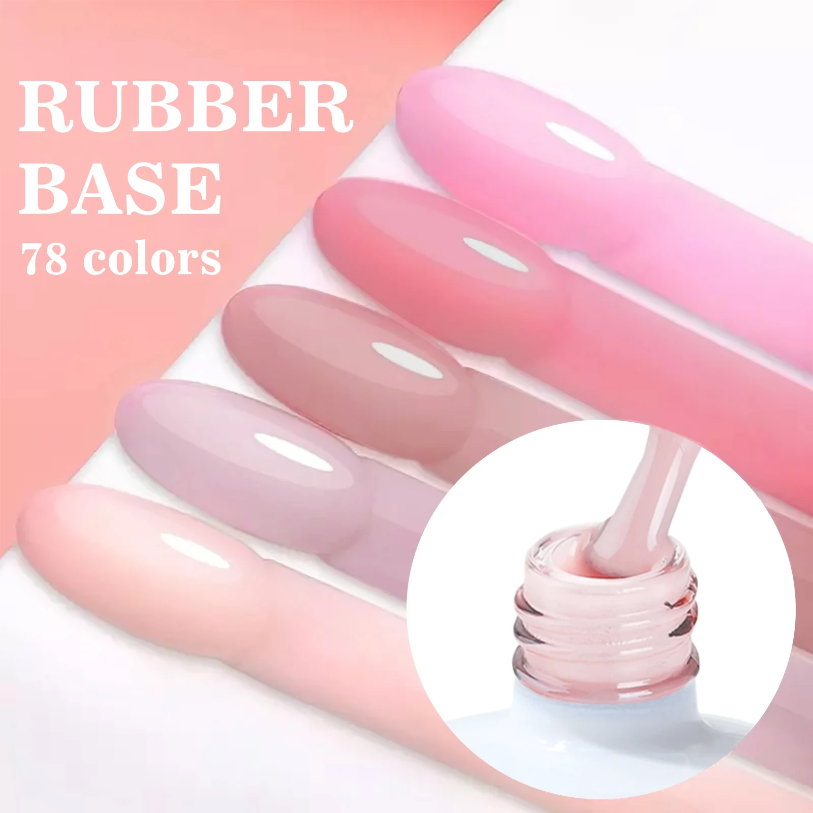 HS Private Label Rubber Base CoatThick Hema Free Gold Foil Flakes Custom Gel Polish 78 Colors Nail Gel Viscosity