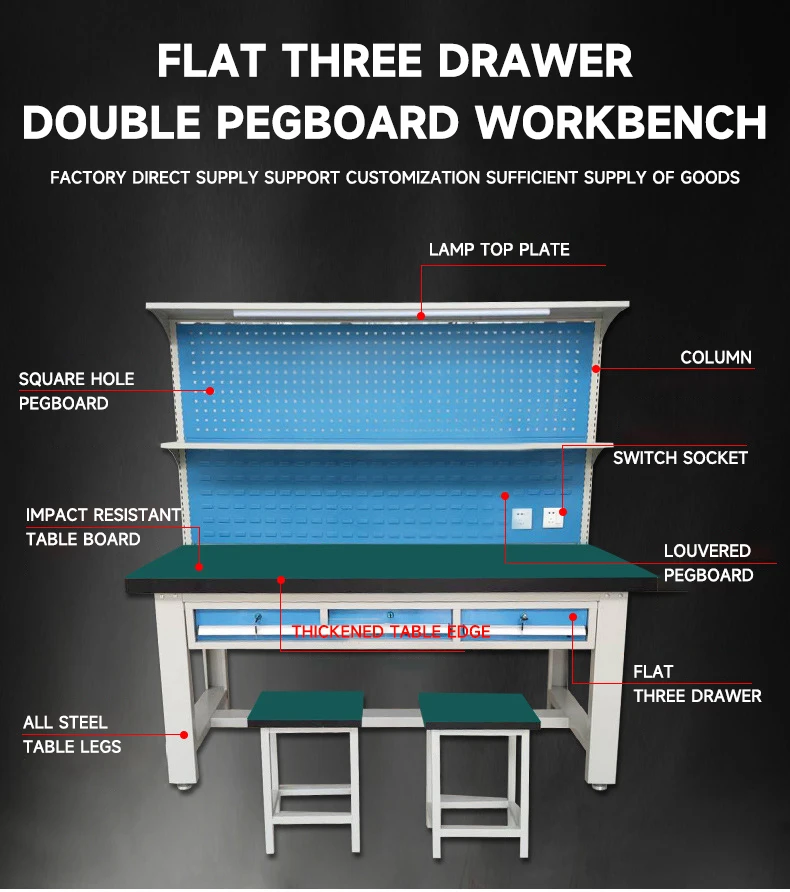 OEM/ODM Customized factory assembly line assembly anti-static Kanban workbench with two bench