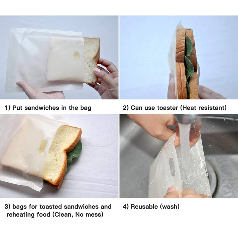 Hot Reusable Toastie Bag Set of 2 Cooking Food in Toaster Oven Microwave Bag 17*19cm