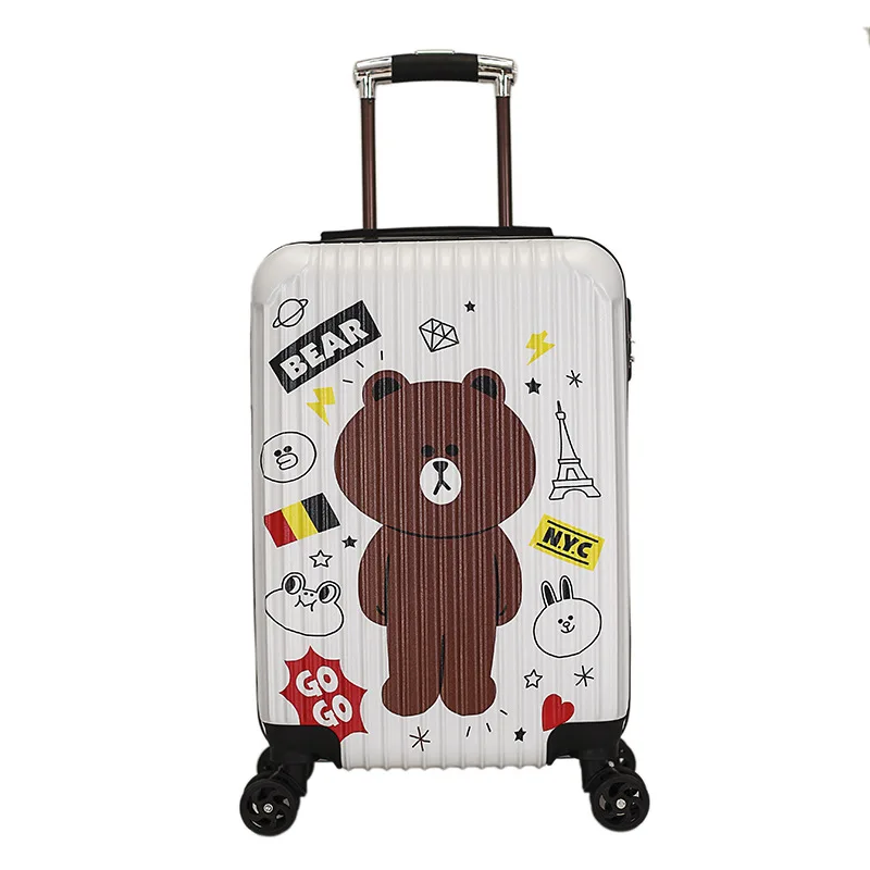 Custom logo printed 20inch Travel Suitcase Hardshell Lightweight Trolley Case Universal Wheel Aluminum Frame Suitcase