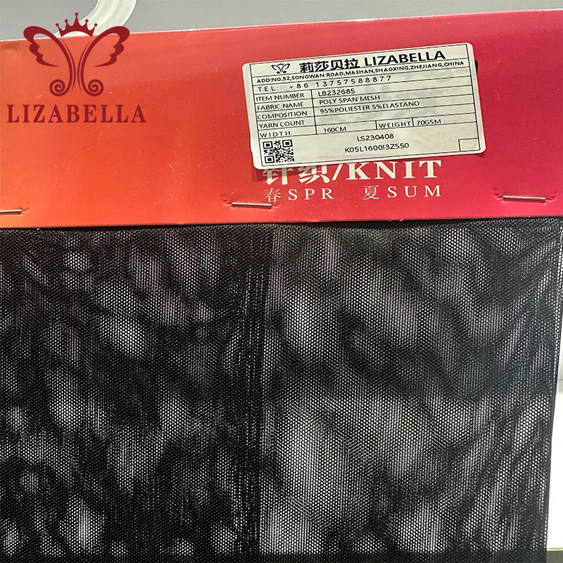 Mesh Fabric 95%polyestefr and 5%spandex Fbarics for Clothing Customized Stretch GSM Plain Polyester and Spandex Knitted 70GSM
