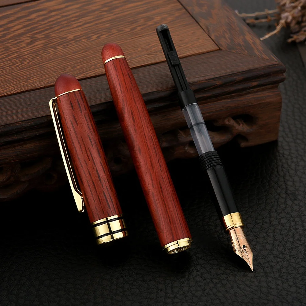Factory classic wooden fountain pen ball pen case gift set