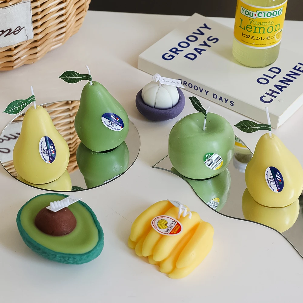 Luxury Soy Wax Home Aromatic Scented Cute Decorative Fruit Art Fragrance Candle