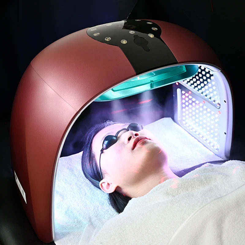 Wholesale Home Salon Facial Photon Red Pdt Led Mask 7 Color Light Therapy Mist Spray Facial Beauty Machine