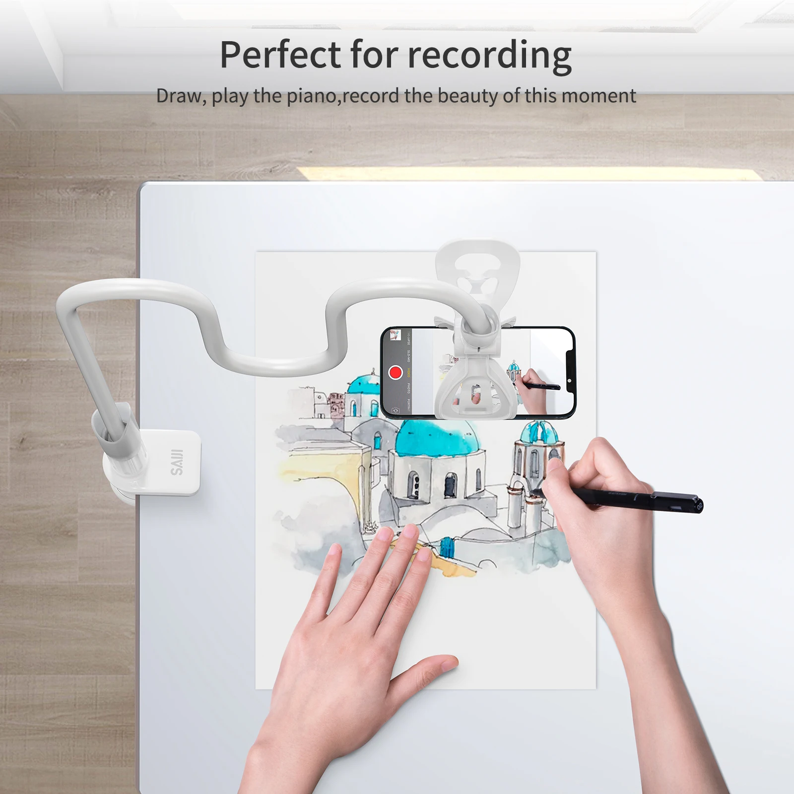 customizable flexible phone stand holder gooseneck mount ipad holder phone holder gravity for gym