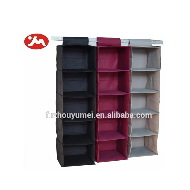 Hot selling 5 shelf hanging clothes closet organizer