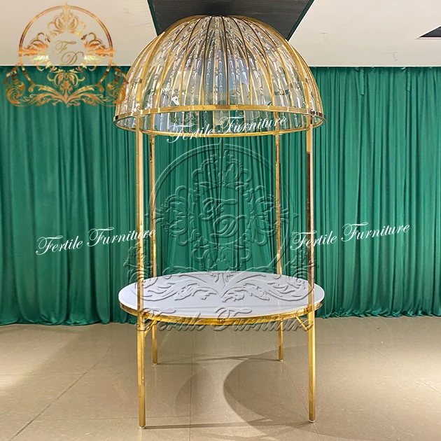 Luxury Crystal Dome Round Dining Table For Wedding