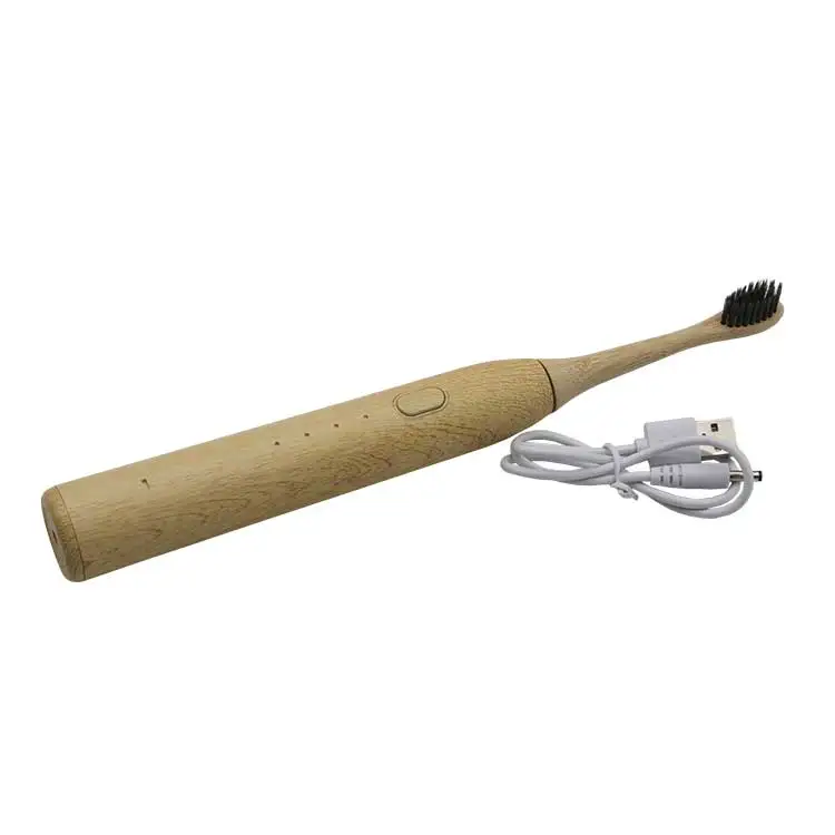Зубная щетка электрическая ультразвуковая с 4 бамбуковыми насадками и беспроводной зарядкой