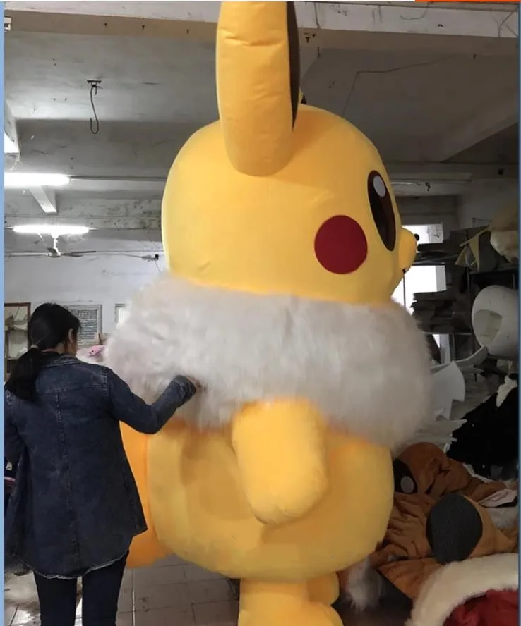 High Quality 2m/2.6m Plush Custom Cartoon Jolteon Mascot Inflatable Walking Animal Eevee Mascot Cartoon Costumes For Party