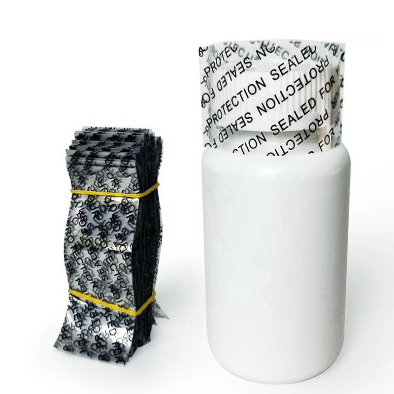 Printed Perforated Safety Shrink Wrap Seal Bands for Bottle Caps PVC Heat Shrink Band with Easy Tear Line