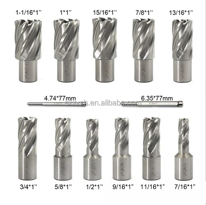 OEM Ekiiv Low Price Wholesale HSS Annular Cutter rail Universal Shank Cutting Tool Bits annular hole cutter for Metal Cutting