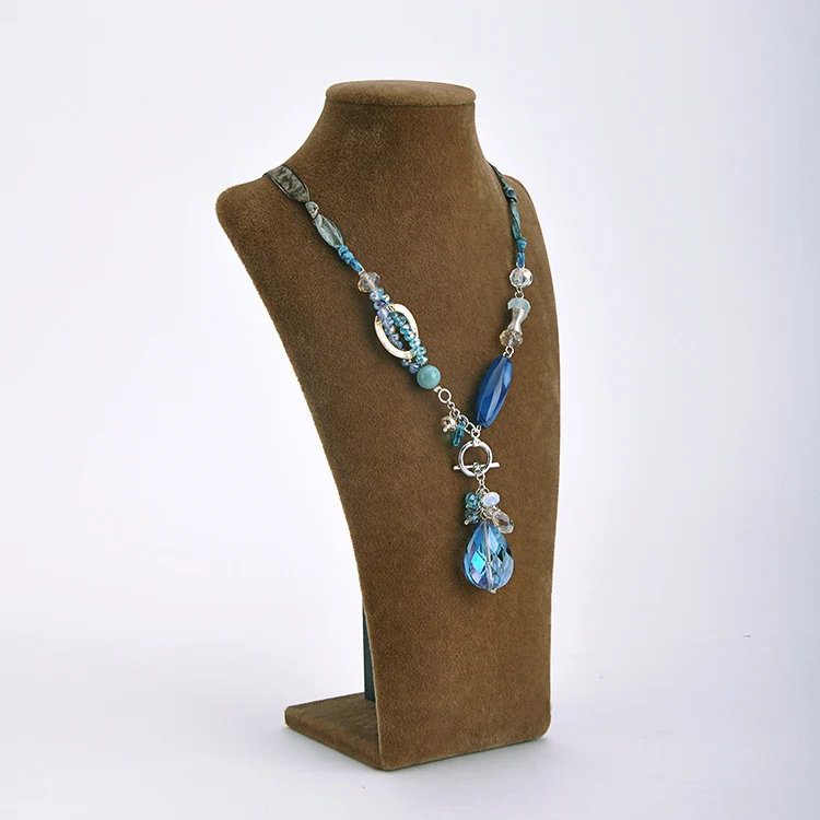 famous portraits fashion cheap beautiful realistic half female mannequin bust velvet jewelry necklace display stands