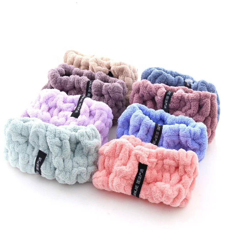 Модные Спортивные повязки на голову для макияжа спа Коралловая повязка Флисовая Повязка с резинкой рекламных пользовательских логотипов