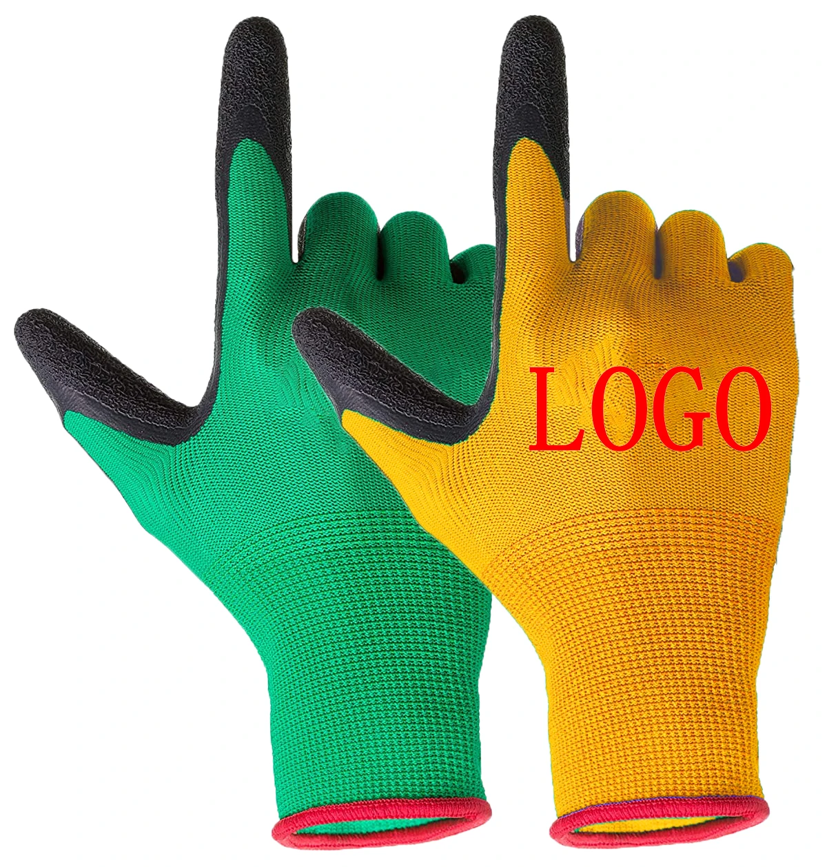 cheap ANSI Level 3 Cut Resistant rubber Textured coated gloves easy grip latex nitrile work Hand Protection for garden,fishing