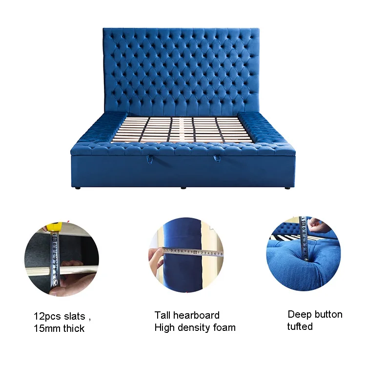 Space Saving Leather Fabric Beds Wooden Comforter California Storage King Bed