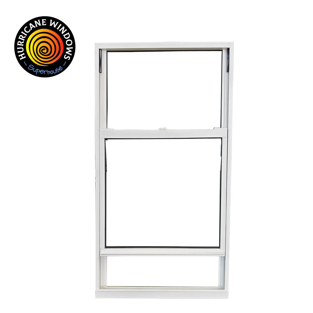 NFRC NAFS Hurricane Resistance Customized  aluminum laminated glass vertical sliding Window Single Hung Window