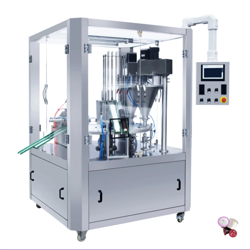 ZC hot sale Fully automatic PP plastic aluminium k cup nespresso coffee capsule packaging filling sealing machine with nitrogen