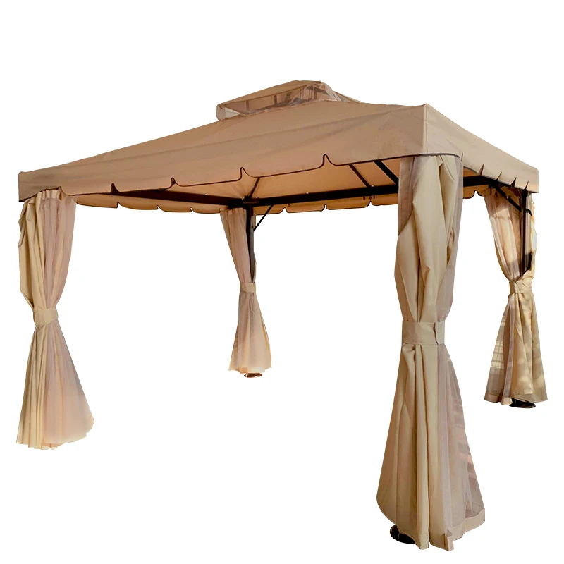 Hot sale 12x10 Garden Metal Roman Soft Top Gazebo with Mosquito Netting