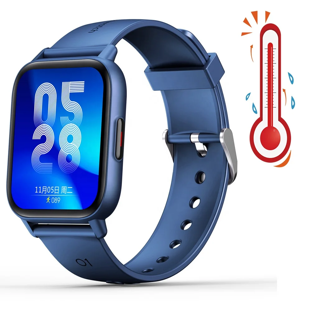 Amazon Smart Watch Wrist QS16 Pro Body Temperature Smart Watches Customs Dial Blood Oxygen Pressure Smart Watch Waterproof IP67