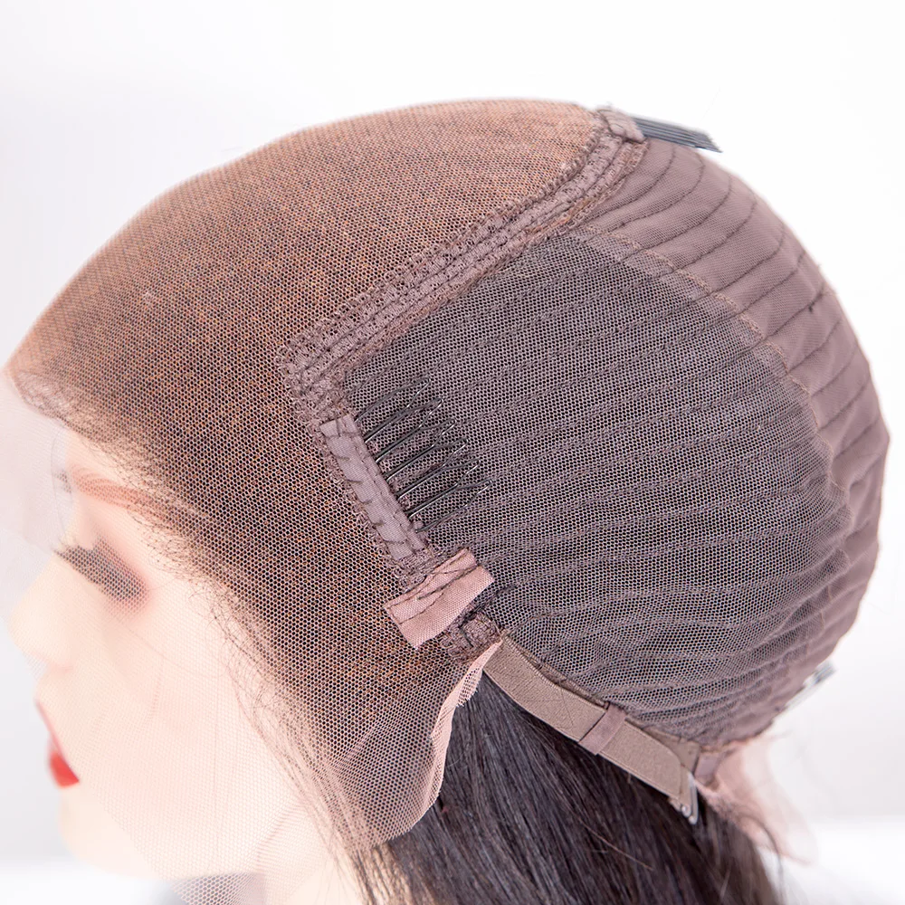 250% high density cuticle aligned brazilian remy human hair kinky curly hair 13X6 lace frontal wig with elastic band